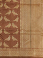 Handwoven Brown Banarasi Katan Silk Saree