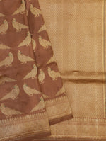 Handwoven Brown Banarasi Katan Silk Saree