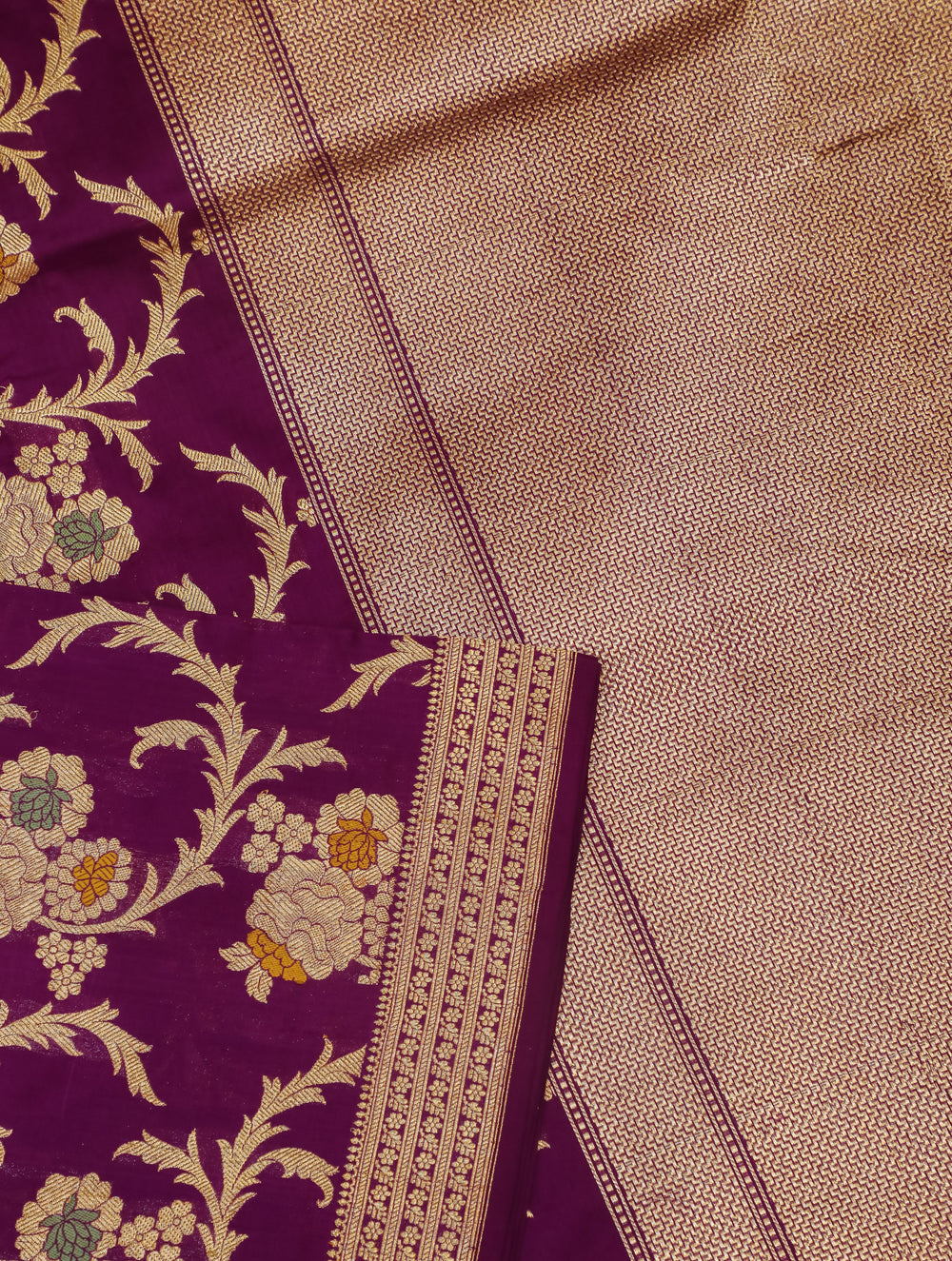 Handwoven Purple Banarasi Katan Silk Saree