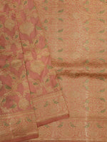 Handwoven Peach Banarasi Katan Silk Saree