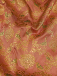 Handwoven Peach Banarasi Katan Silk Saree