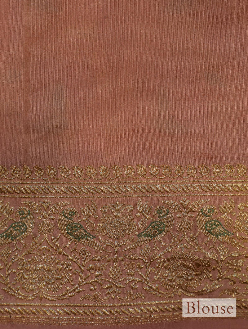 Handwoven Peach Banarasi Katan Silk Saree