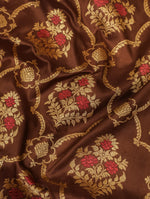 Handwoven Coffee Brown Banarasi Katan Silk Saree