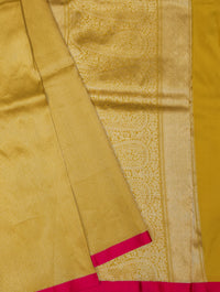 Handwoven Mustard Yellow Banarasi Katan Silk Saree