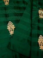 Handwoven Dark Green Banarasi Katan Silk Saree