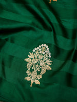 Handwoven Dark Green Banarasi Katan Silk Saree