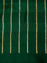 Handwoven Dark Green Banarasi Katan Silk Saree