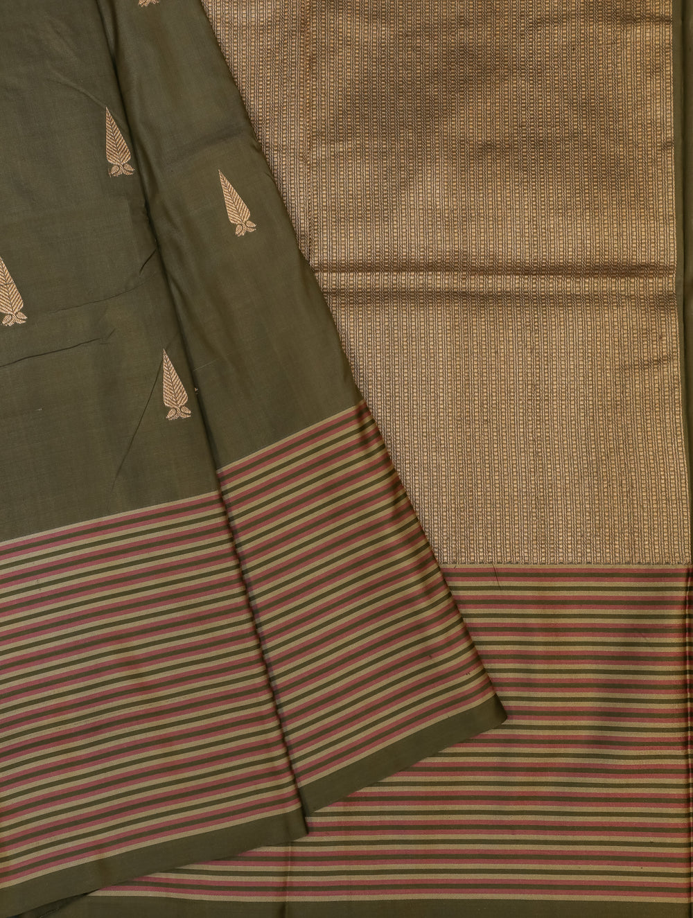 Handwoven Green Banarasi Katan Silk Saree