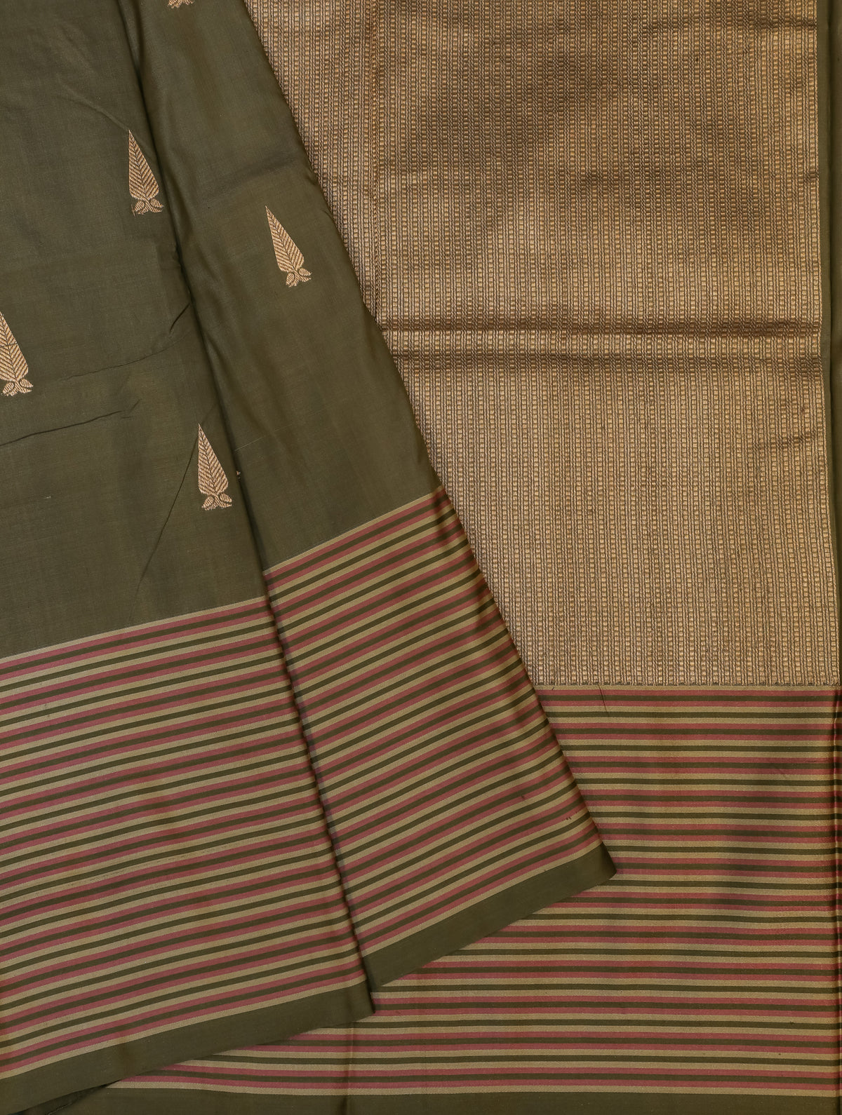 Handwoven Green Banarasi Katan Silk Saree