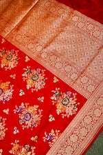 Handwoven Red Banarasi Katan Silk Saree