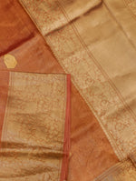 Handwoven Peach Banarasi Tissue Silk Saree