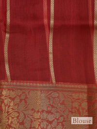 Handwoven Peach Banarasi Tissue Silk Saree