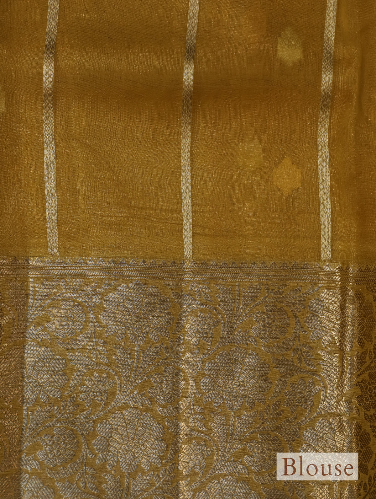 Handwoven Golden Banarasi Tissue Silk Saree