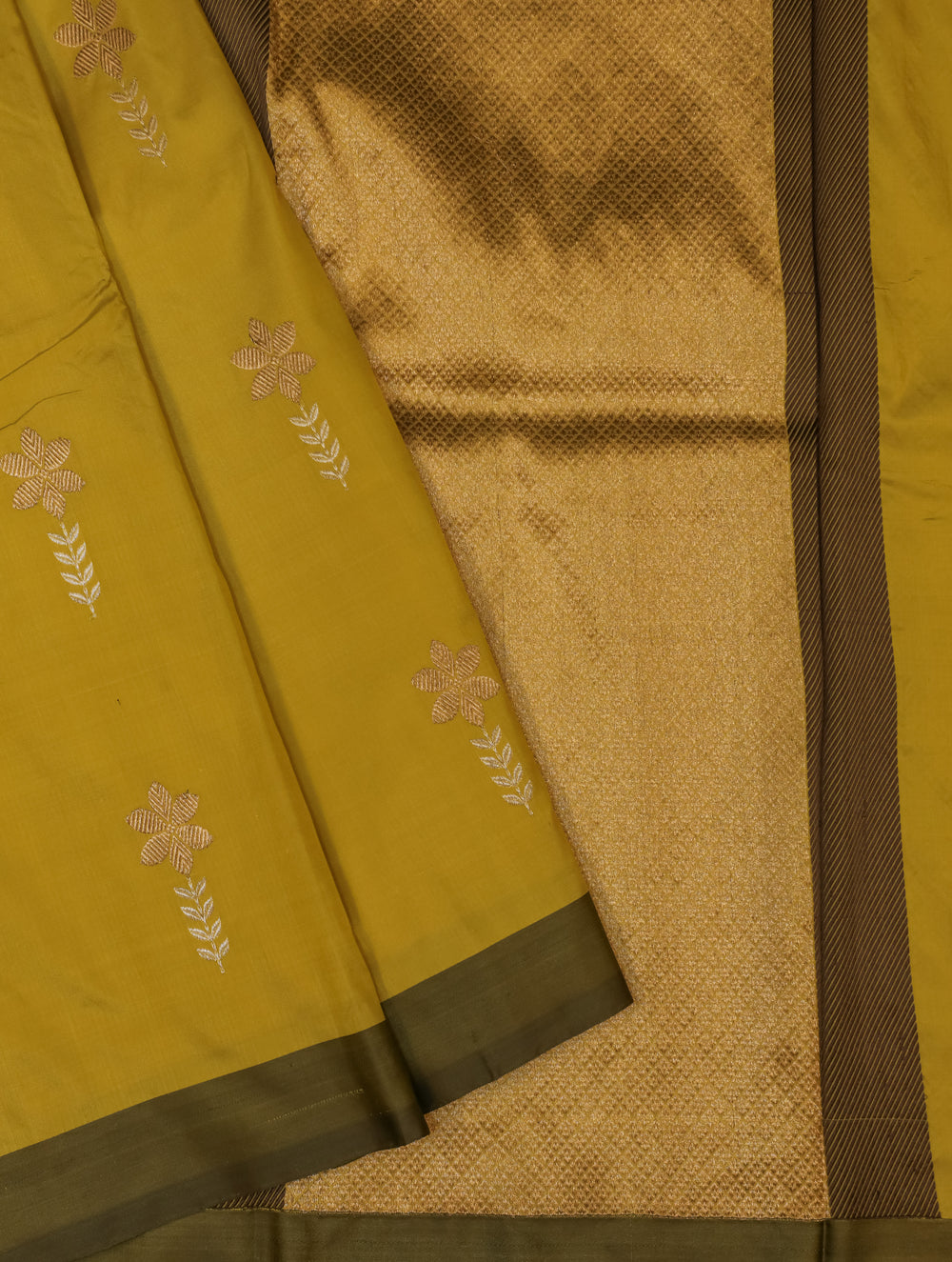 Handwoven Yellow Banarasi Katan Silk Saree