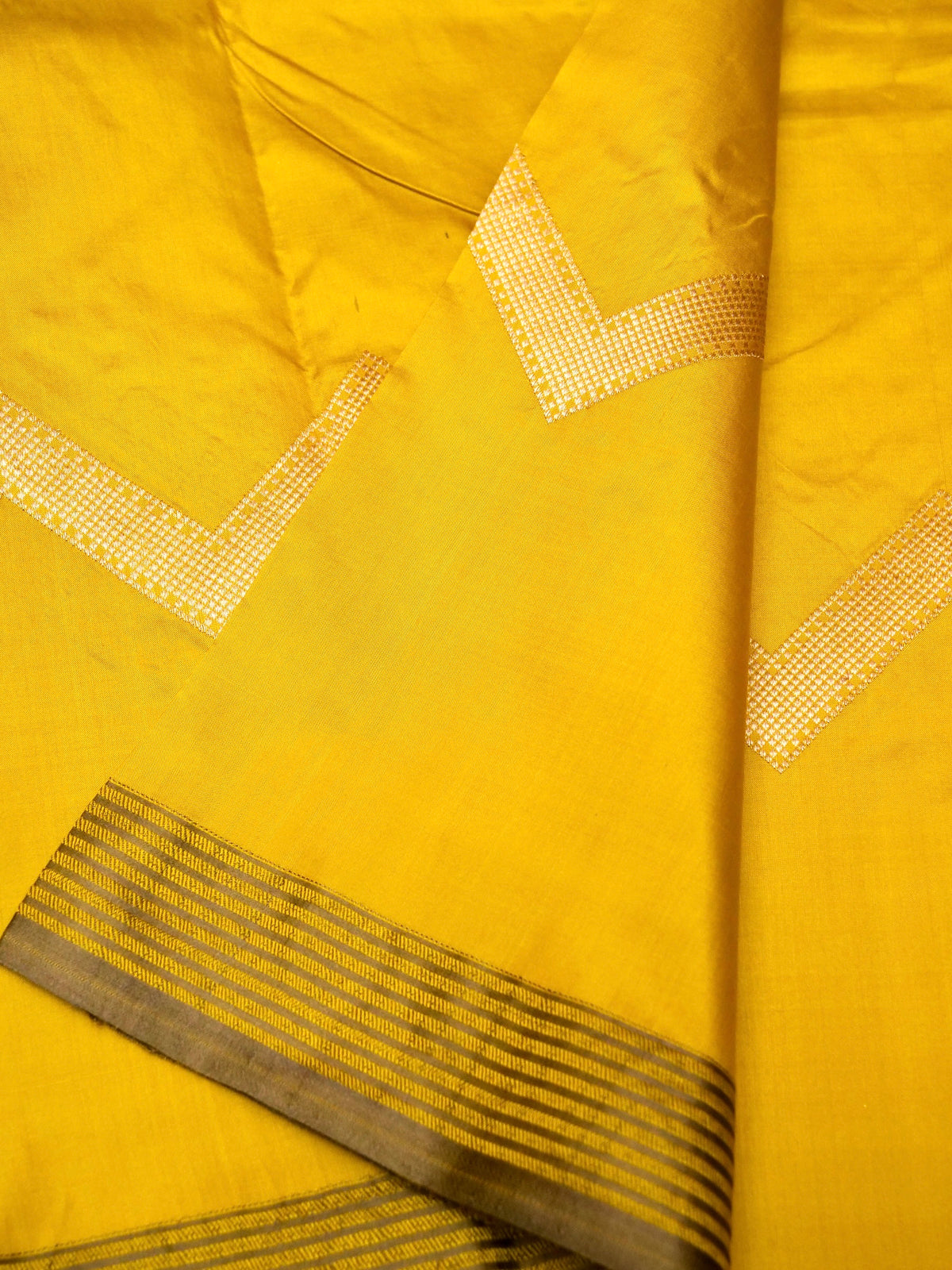 Handwoven Yellow Banarasi Katan Silk Saree