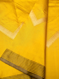 Handwoven Yellow Banarasi Katan Silk Saree