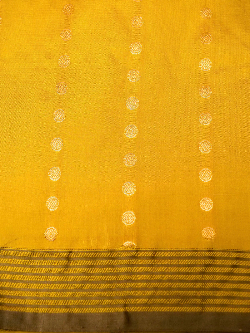 Handwoven Yellow Banarasi Katan Silk Saree