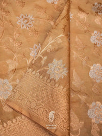 Handwoven Golden Banarasi Tissue Katan Silk Saree