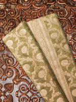Handwoven Banarasi Yellow Katan Silk Saree