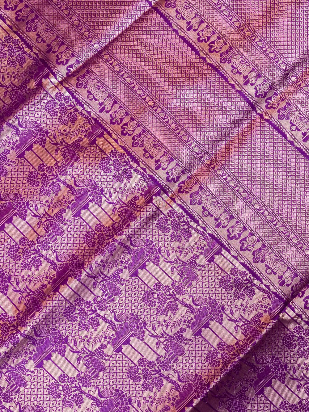 Handwoven Banarasi Purple Katan Silk Saree