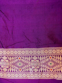 Handwoven Banarasi Purple Katan Silk Saree