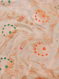 Handwoven Banarasi Off White Katan Silk Saree