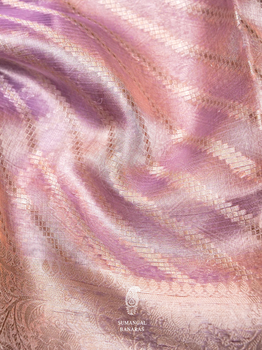 Banarasi Lavender Blended Tissue Silk Saree