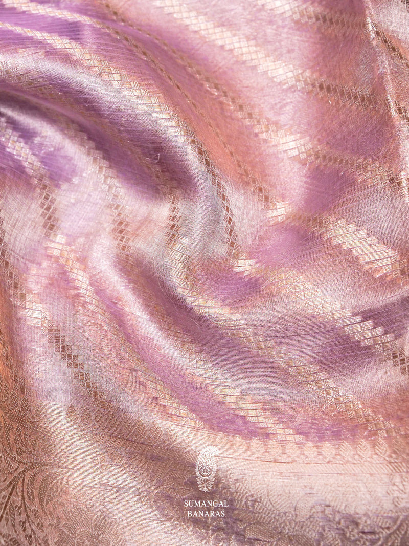 Banarasi Lavender Blended Tissue Silk Saree