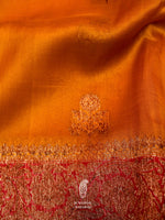 Handwoven Mustard Banarasi Kora Organza Saree