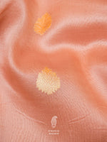 Handwoven Peach Banarasi Kora Organza Saree