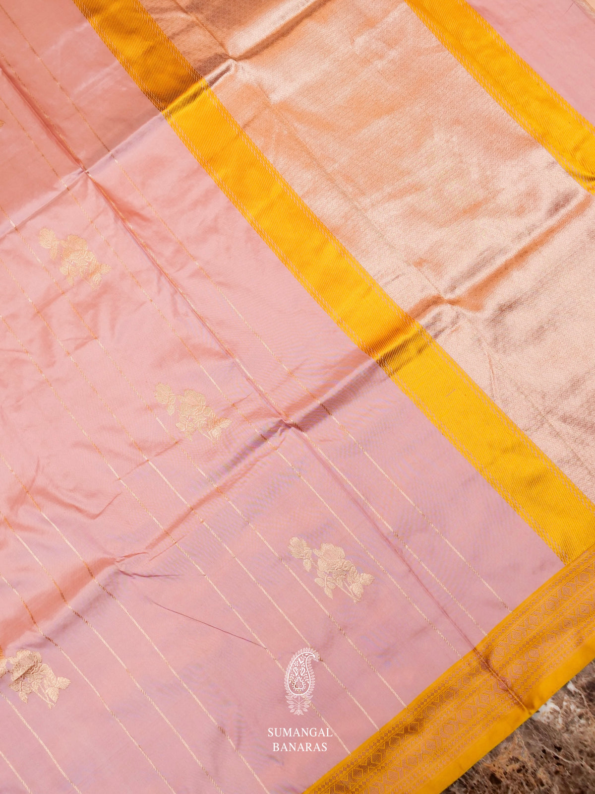 Handwoven Pink Banarasi Katan Silk Saree