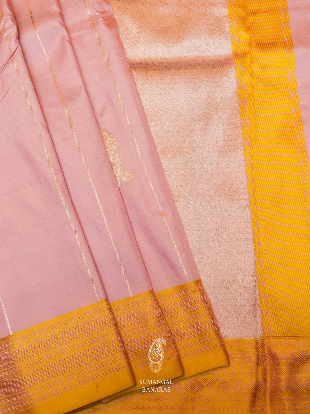 Handwoven Pink Banarasi Katan Silk Saree
