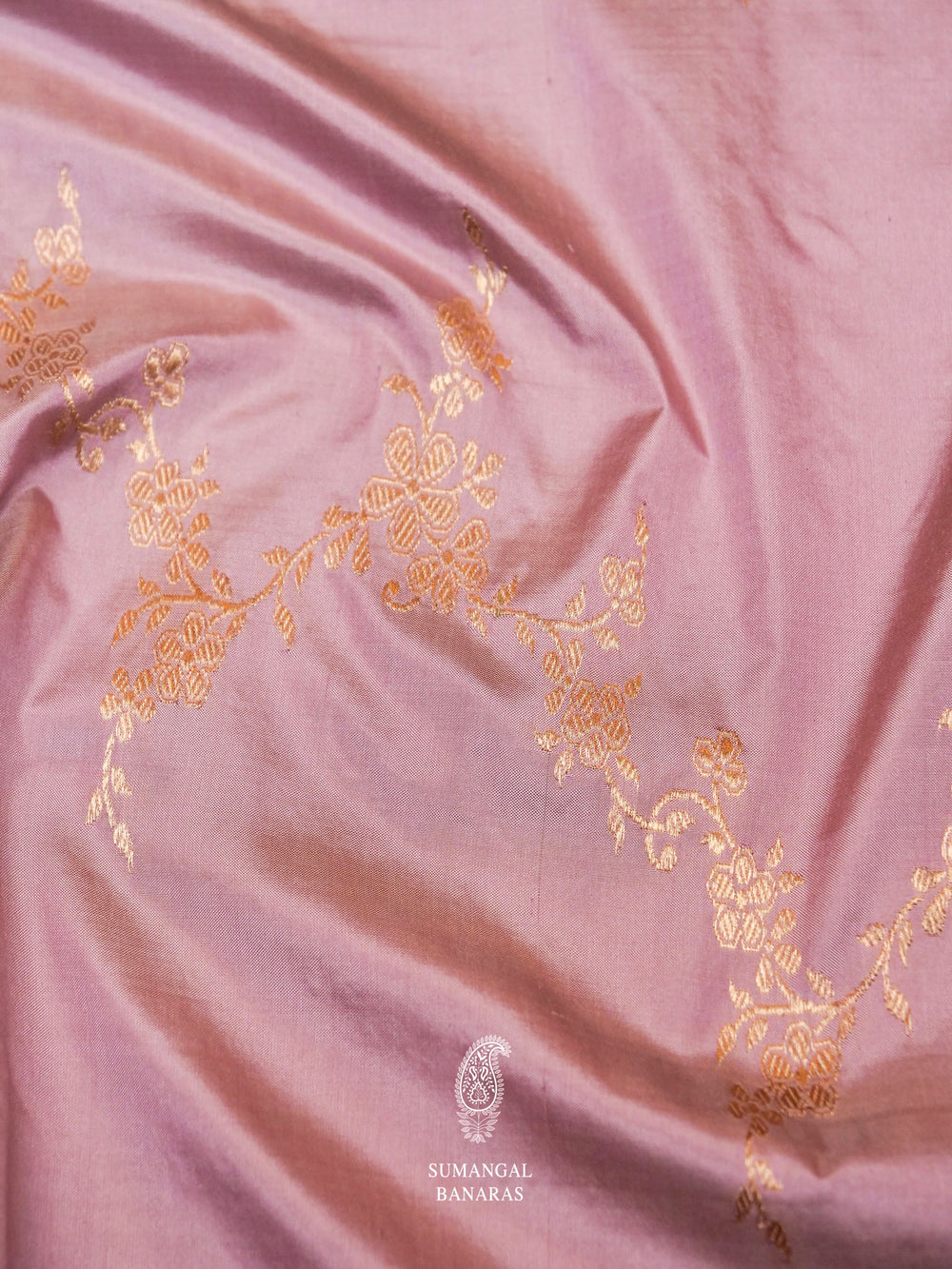 Handwoven Lavender Banarasi Katan Silk Saree