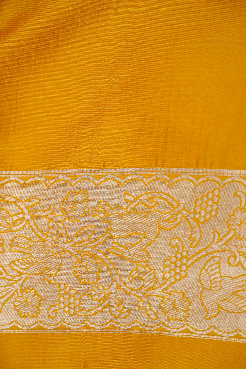 Handwoven Yellow Banarasi Katan Soft Silk Saree