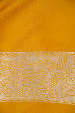 Handwoven Yellow Banarasi Katan Soft Silk Saree