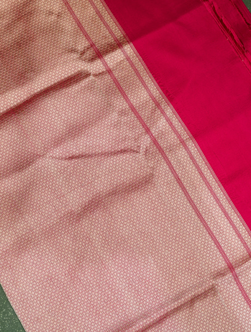 Handwoven Red Banarasi Katan Silk Saree