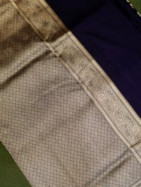 Handwoven Violet Banarasi Katan Silk Saree