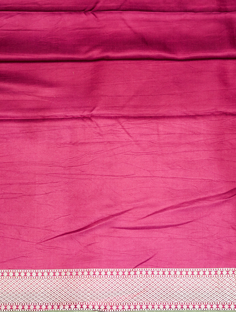 Handwoven Magenta Banarasi Mashru Silk Saree