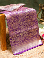 Handwoven Purple Banarasi Katan Silk Saree