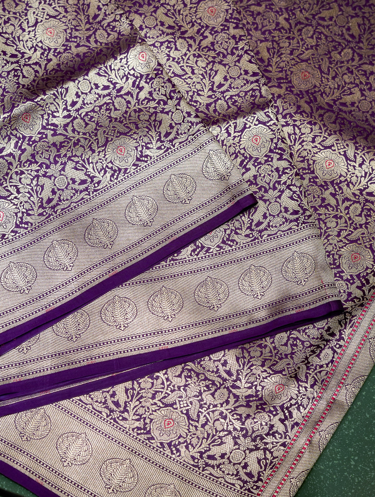 Handwoven Purple Banarasi Katan Silk Saree