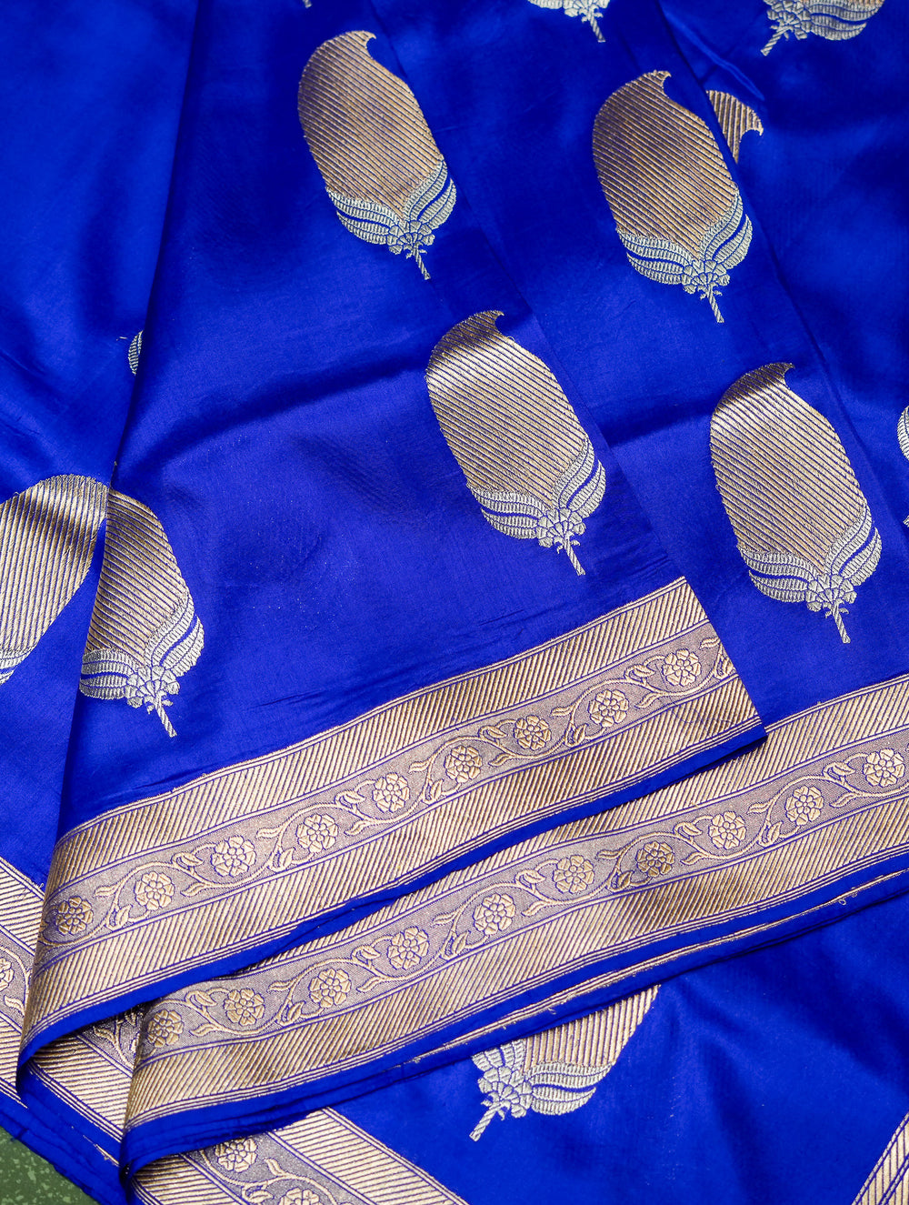 Handwoven Blue Banarasi Katan Silk Saree