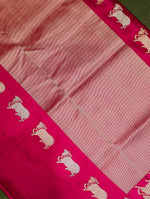 Handwoven Magenta Banarasi Mashru Silk Saree