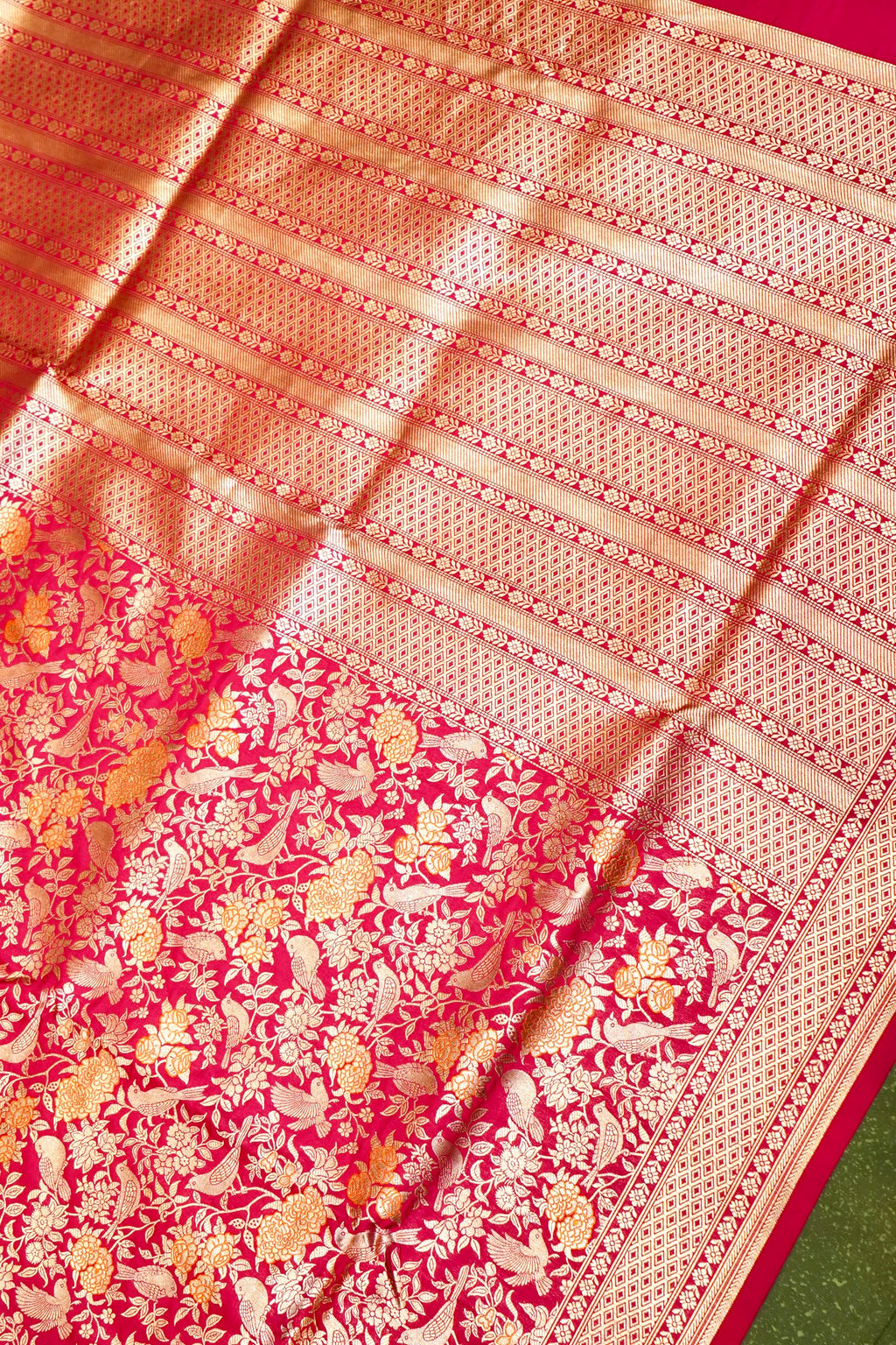 Handwoven Pink Banarasi Katan Silk Saree