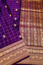 Handwoven Purple Banarasi Mashru Silk Saree