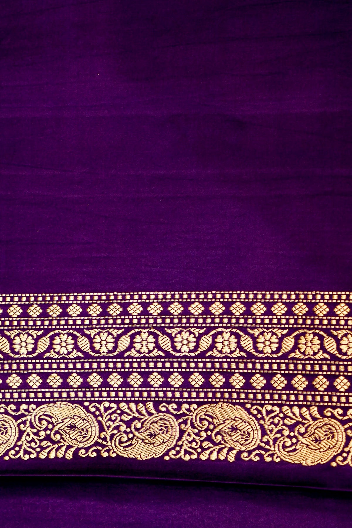 Handwoven Purple Banarasi Mashru Silk Saree