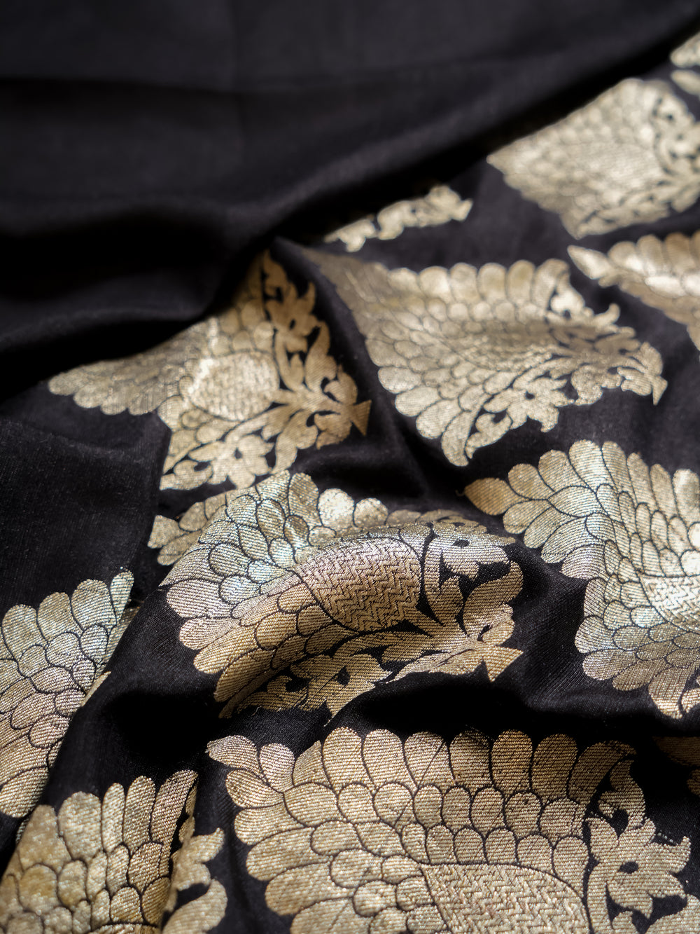 Handwoven Black Banarasi Silk Saree