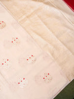 Handwoven White  Banarasi Handloom Silk Saree