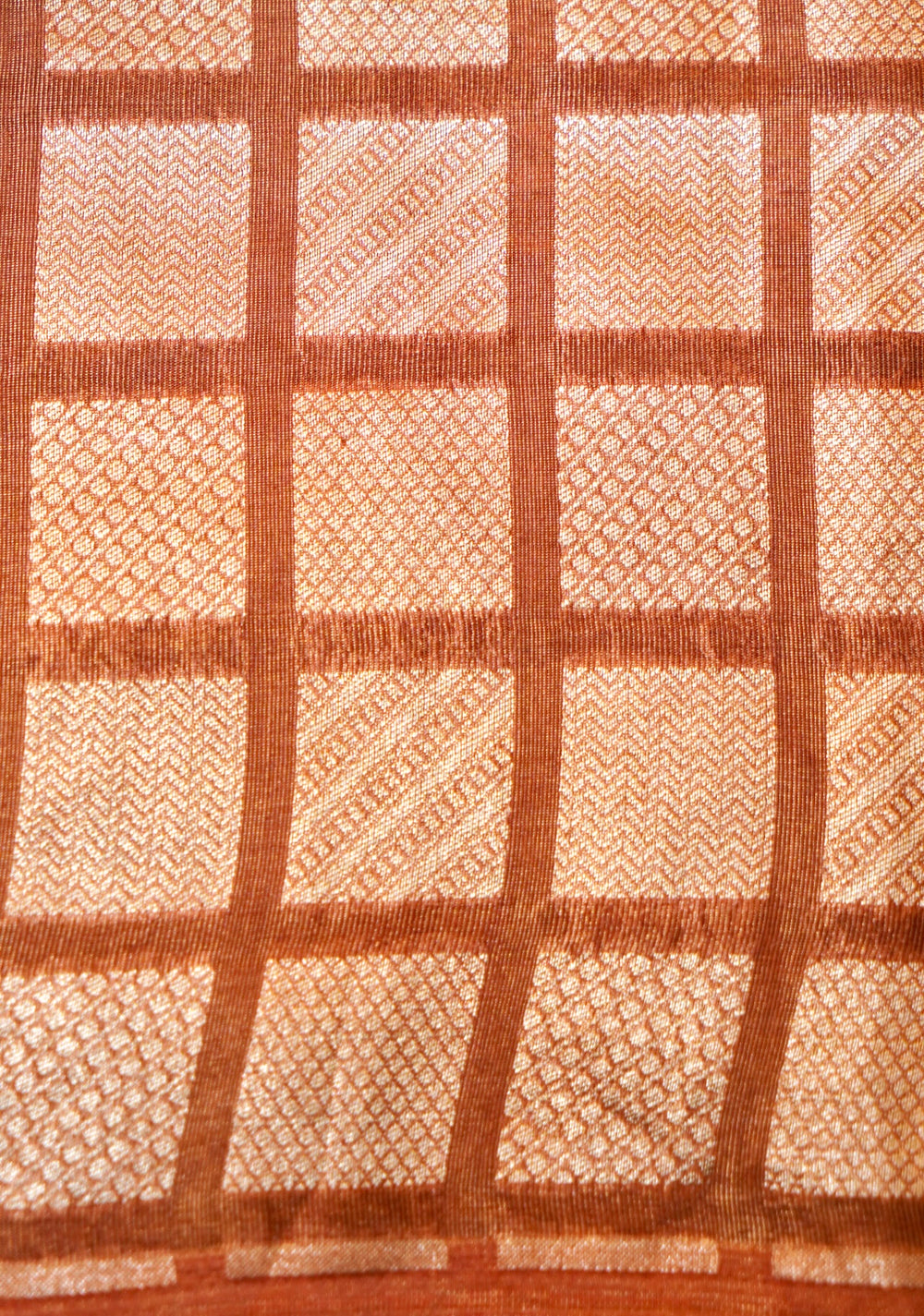 Handwoven Brown Banarasi Tissue Silk Saree