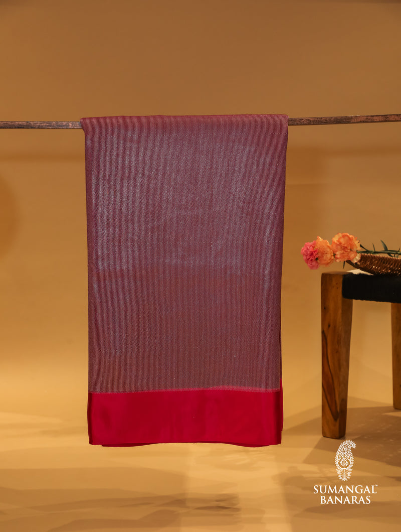 Handwoven Wine Banarasi Handloom Silk Saree