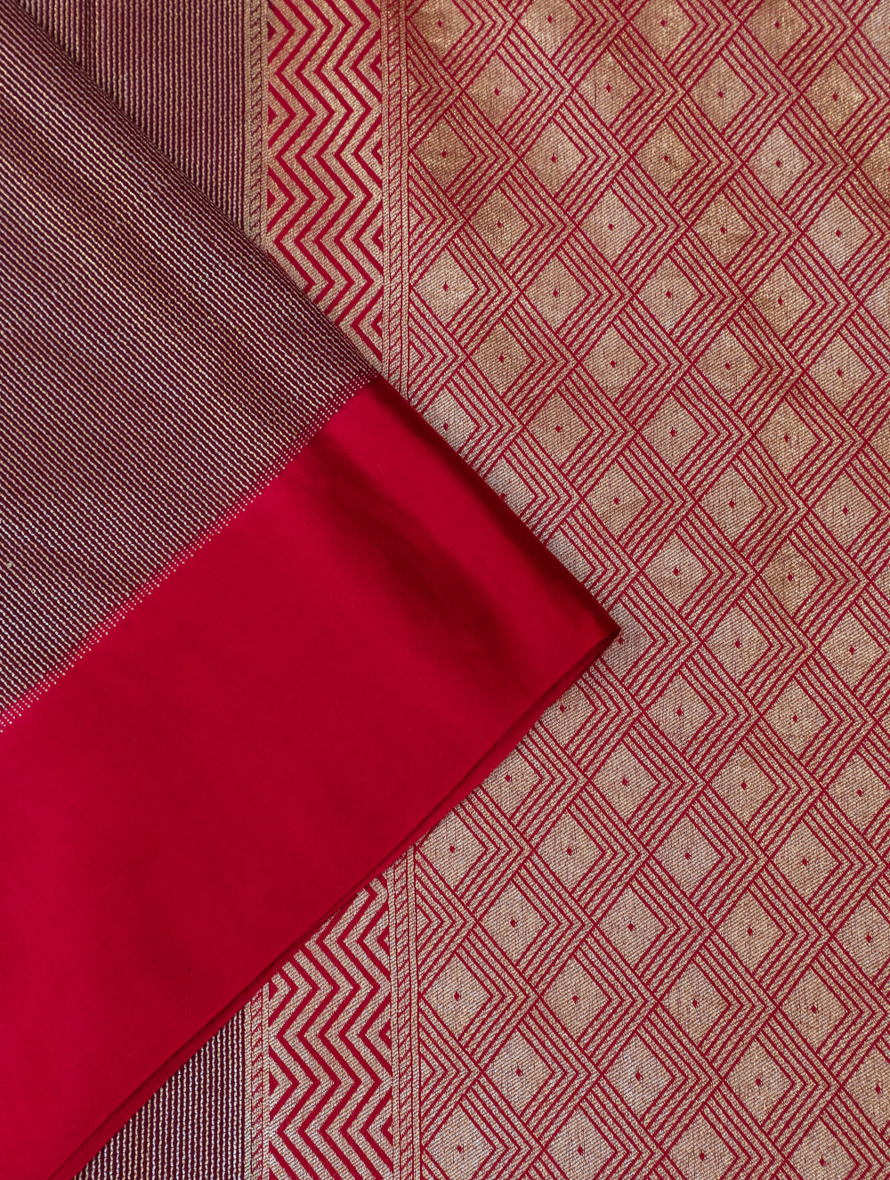 Handwoven Wine Banarasi Handloom Silk Saree